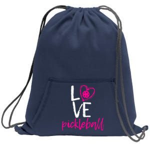 I Love Pickleball Sweatshirt Cinch Pack Bag