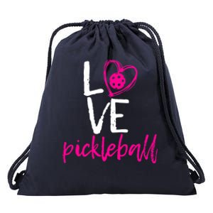 I Love Pickleball Drawstring Bag