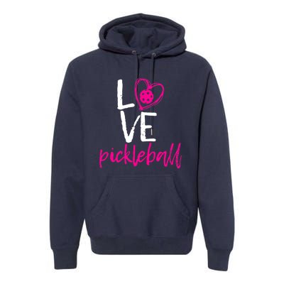 I Love Pickleball Premium Hoodie