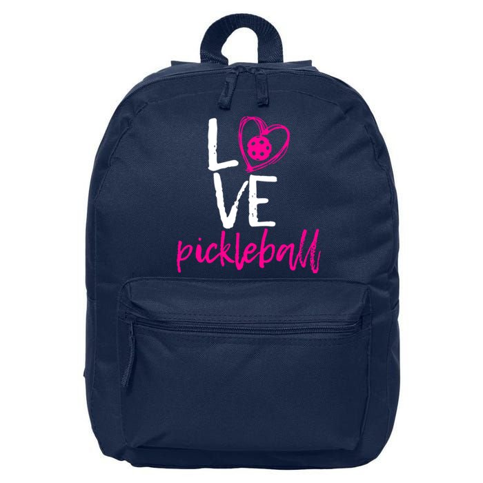 I Love Pickleball 16 in Basic Backpack