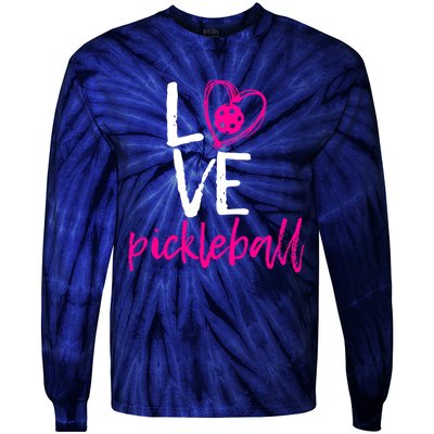 I Love Pickleball Tie-Dye Long Sleeve Shirt