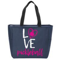 I Love Pickleball Zip Tote Bag