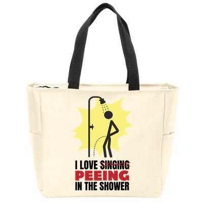 I Love Peeing In The Shower Funny Singing Zip Tote Bag