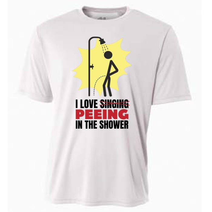 I Love Peeing In The Shower Funny Singing Cooling Performance Crew T-Shirt