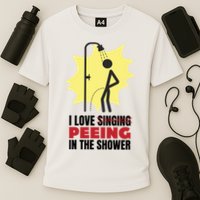 I Love Peeing In The Shower Funny Singing Cooling Performance Crew T-Shirt