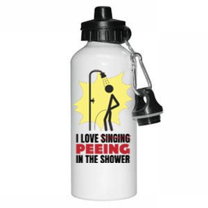 I Love Peeing In The Shower Funny Singing Aluminum Water Bottle