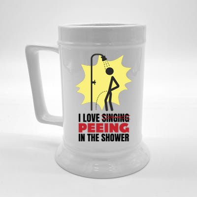 I Love Peeing In The Shower Funny Singing Beer Stein