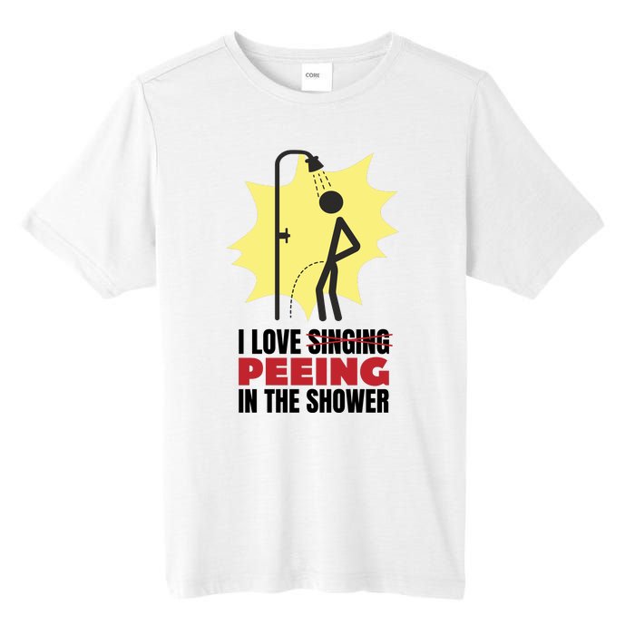 I Love Peeing In The Shower Funny Singing Tall Fusion ChromaSoft Performance T-Shirt