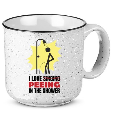 I Love Peeing In The Shower Funny Singing 15oz Campfire Ceramic Mug
