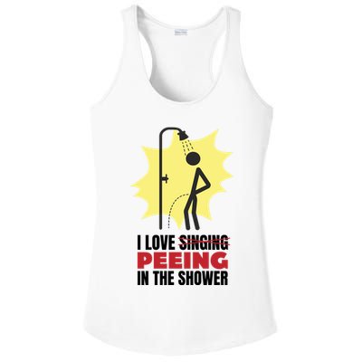 I Love Peeing In The Shower Funny Singing Ladies PosiCharge Competitor Racerback Tank
