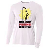 I Love Peeing In The Shower Funny Singing Cooling Performance Long Sleeve Crew