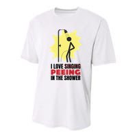 I Love Peeing In The Shower Funny Singing Youth Performance Sprint T-Shirt