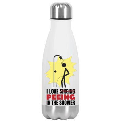 I Love Peeing In The Shower Funny Singing Stainless Steel Insulated Water Bottle