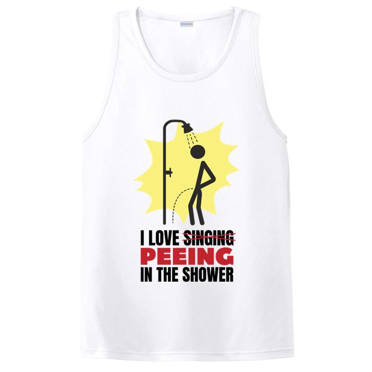 I Love Peeing In The Shower Funny Singing PosiCharge Competitor Tank