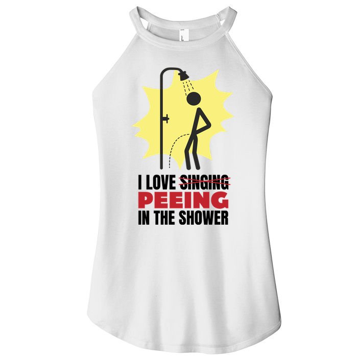 I Love Peeing In The Shower Funny Singing Women's Perfect Tri Rocker Tank