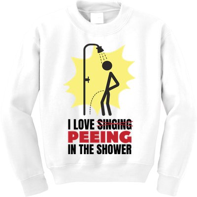 I Love Peeing In The Shower Funny Singing Kids Sweatshirt