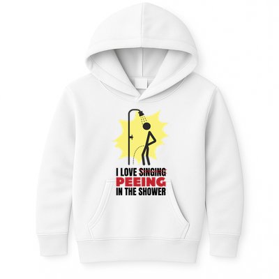 I Love Peeing In The Shower Funny Singing Kids Hoodie