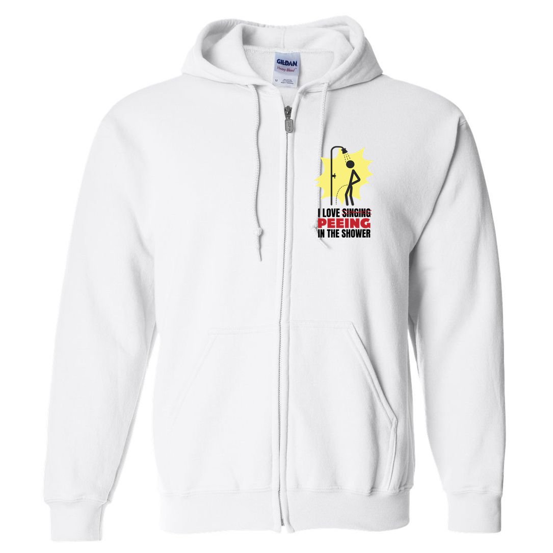 I Love Peeing In The Shower Funny Singing Full Zip Hoodie