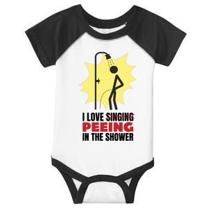 I Love Peeing In The Shower Funny Singing Infant Baby Jersey Bodysuit