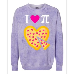 I Love Pi Valentine's Pizza Heart Math Teacher Colorblast Crewneck Sweatshirt