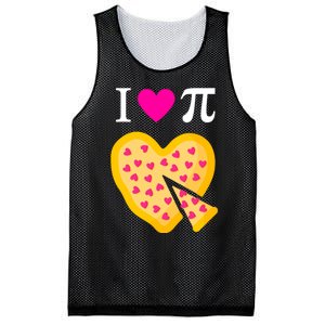 I Love Pi Valentine's Pizza Heart Math Teacher Mesh Reversible Basketball Jersey Tank