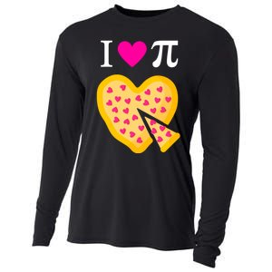 I Love Pi Valentine's Pizza Heart Math Teacher Cooling Performance Long Sleeve Crew