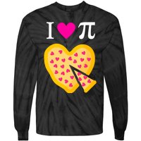 I Love Pi Valentine's Pizza Heart Math Teacher Tie-Dye Long Sleeve Shirt