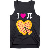 I Love Pi Valentine's Pizza Heart Math Teacher Tank Top