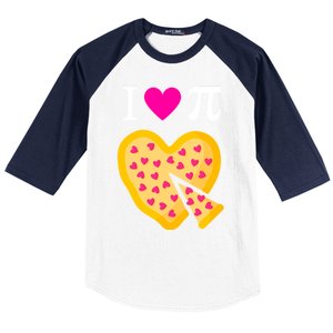 I Love Pi Valentine's Pizza Heart Math Teacher Baseball Sleeve Shirt