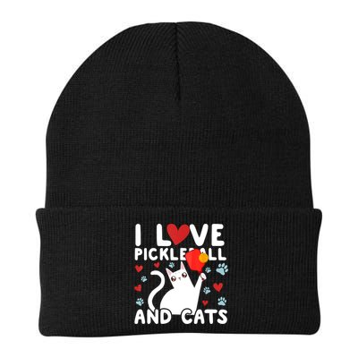 I Love Pickleball & Cats White Cat Fitness Workout Gift TShirt Beanie