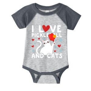 I Love Pickleball & Cats White Cat Fitness Workout Gift TShirt Infant Baby Jersey Bodysuit