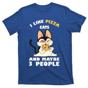 I Like Pizza Cat And Maybe 3 People Funny Cat Pizza Lovers Gift T-Shirt