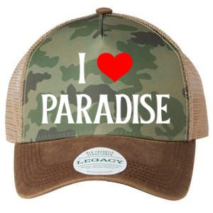 I Love Paradise I Heart Paradise Usa Holiday Travel Souvenir Gift Legacy Tie Dye Trucker Hat