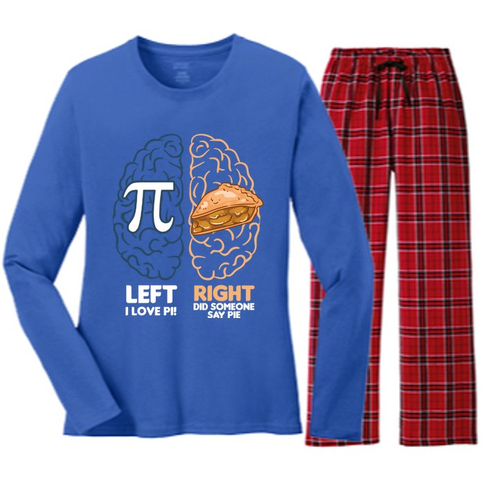 I Love Pie / Did Someone Say Pie / Apple Pie Funny Math Gift Women's Long Sleeve Flannel Pajama Set 