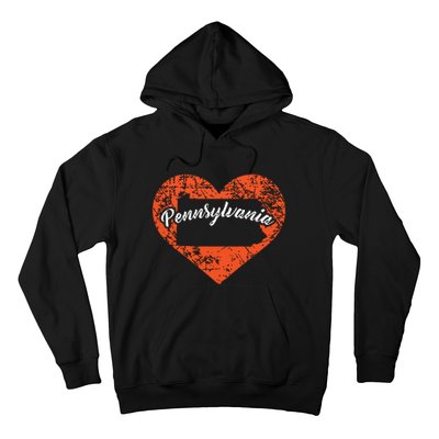 I Love Pennsylvania Funny Cute State Pride Heart Gift Hoodie