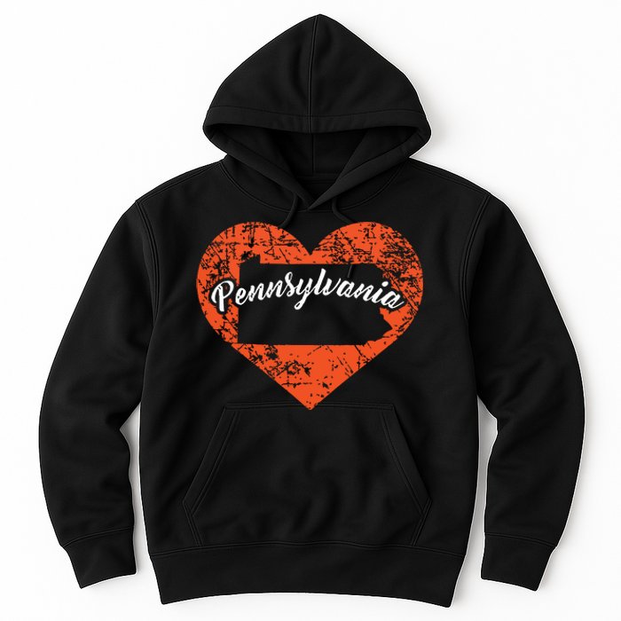 I Love Pennsylvania Funny Cute State Pride Heart Gift Hoodie