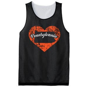 I Love Pennsylvania Funny Cute State Pride Heart Gift Mesh Reversible Basketball Jersey Tank