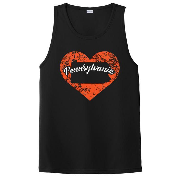 I Love Pennsylvania Funny Cute State Pride Heart Gift PosiCharge Competitor Tank