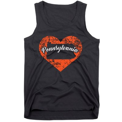 I Love Pennsylvania Funny Cute State Pride Heart Gift Tank Top