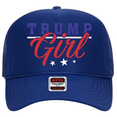 I Love President Donald Trump Support Campaign Election Gift High Crown Mesh Back Trucker Hat