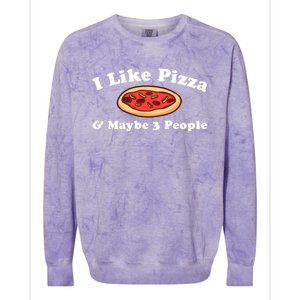 I Like Pizza And Maybe 3 People Love Funny Sarcasm Girls Cute Gift Colorblast Crewneck Sweatshirt