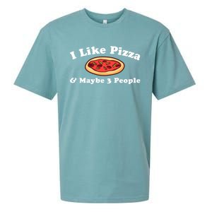 I Like Pizza And Maybe 3 People Love Funny Sarcasm Girls Cute Gift Sueded Cloud Jersey T-Shirt