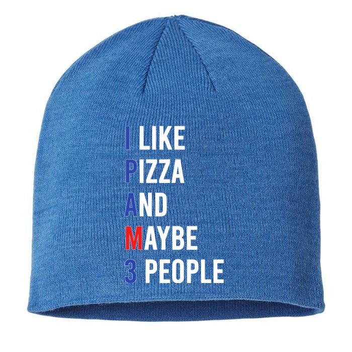 I Like Pizza And Maybe 3 People Pizza Lover Fun Pizza Cute Gift Sustainable Beanie