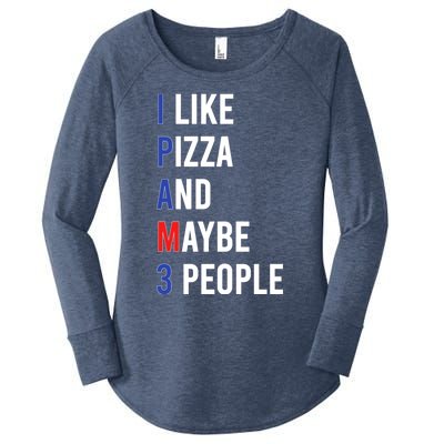 I Like Pizza And Maybe 3 People Pizza Lover Fun Pizza Cute Gift Women's Perfect Tri Tunic Long Sleeve Shirt