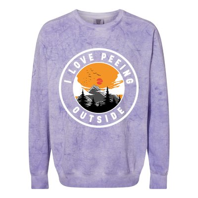 I Love Peeing Outside Colorblast Crewneck Sweatshirt