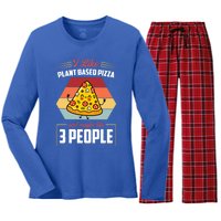 I Like Plant Based Pizza And Maybe Like 3 People Gift Women's Long Sleeve Flannel Pajama Set 