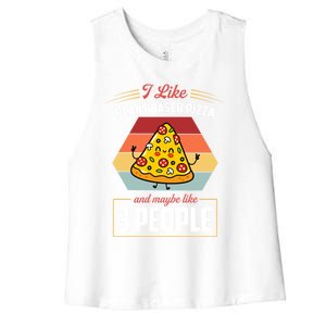 I Like Plant Based Pizza And Maybe Like 3 People Gift Women's Racerback Cropped Tank