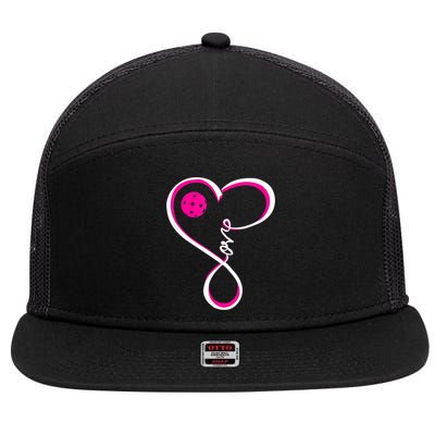 I Love Pickleball For Women TShirt 7 Panel Mesh Trucker Snapback Hat