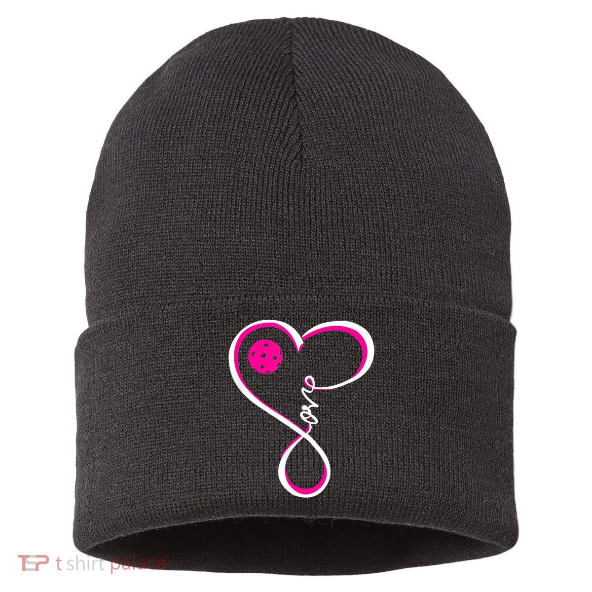 I Love Pickleball For Women TShirt Sustainable Knit Beanie