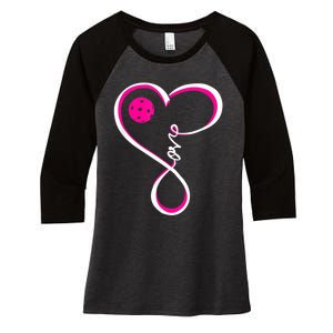 I Love Pickleball For Women TShirt Women's Tri-Blend 3/4-Sleeve Raglan Shirt